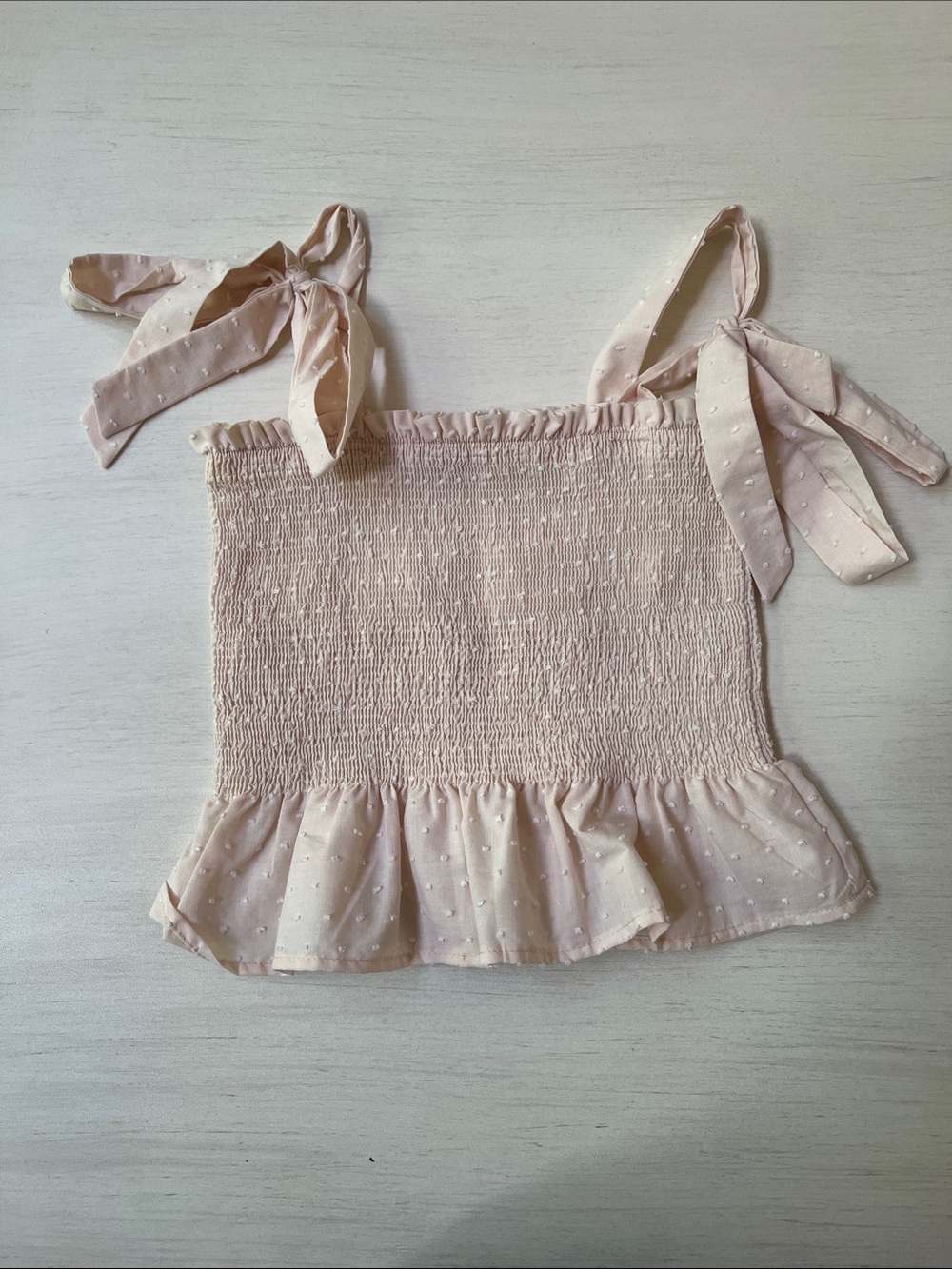 Olivaceous Smocked Tie-Shoulder Camisole